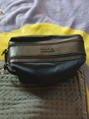 Dior Men's Navy and Black Leather-Trim Belt Bag